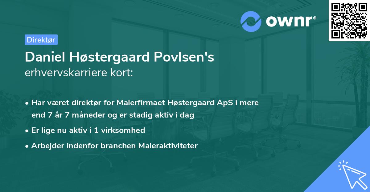 Daniel Høstergaard Povlsen's erhvervskarriere kort