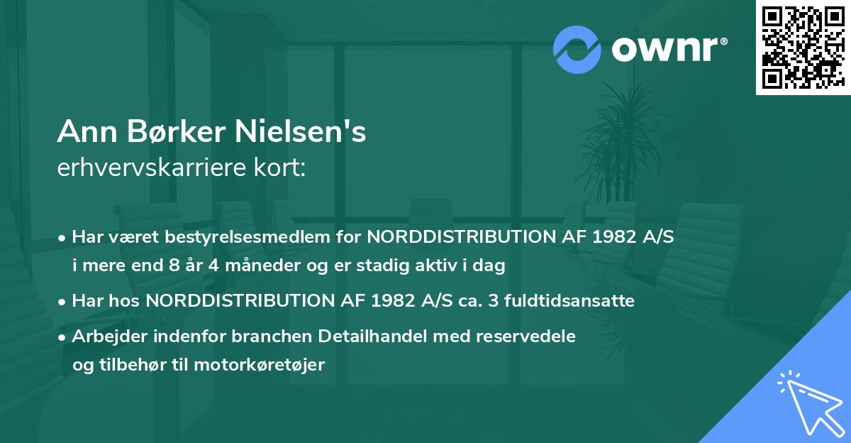 Ann Børker Nielsen's erhvervskarriere kort