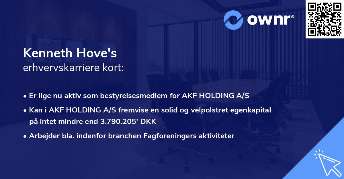 Kenneth Hove's erhvervskarriere kort
