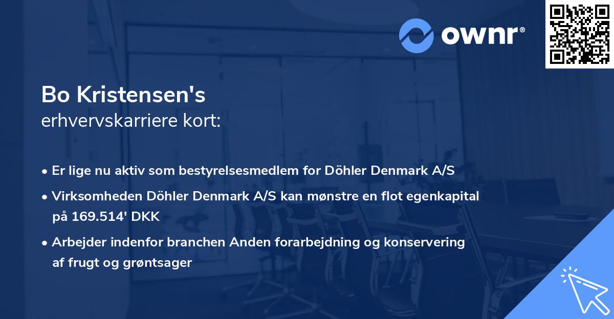 Bo Kristensen's erhvervskarriere kort