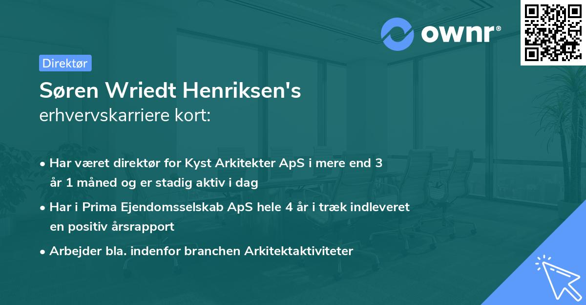 Søren Wriedt Henriksen's erhvervskarriere kort