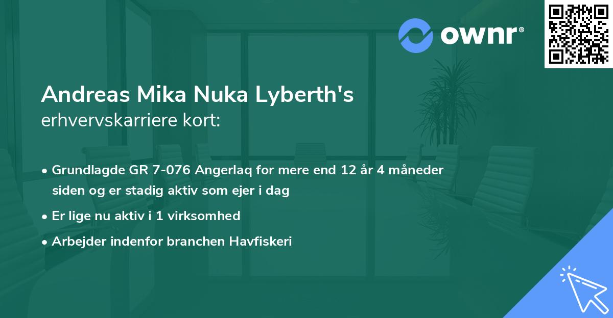 Andreas Mika Nuka Lyberth's erhvervskarriere kort