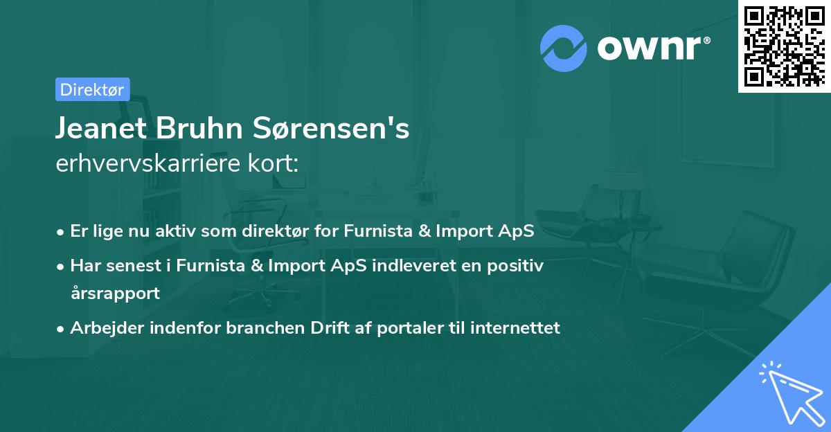 Jeanet Bruhn Sørensen's erhvervskarriere kort