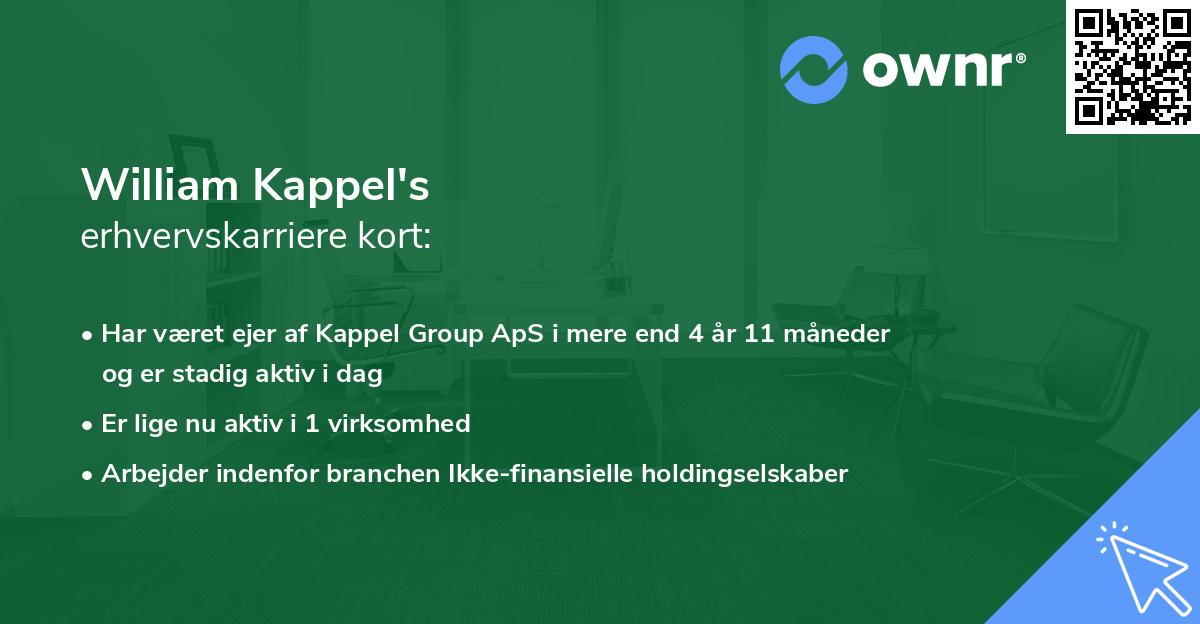 William Kappel's erhvervskarriere kort