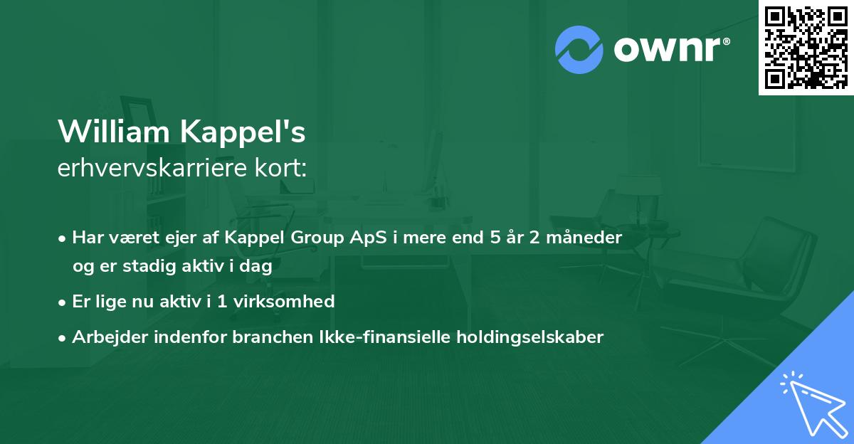 William Kappel's erhvervskarriere kort