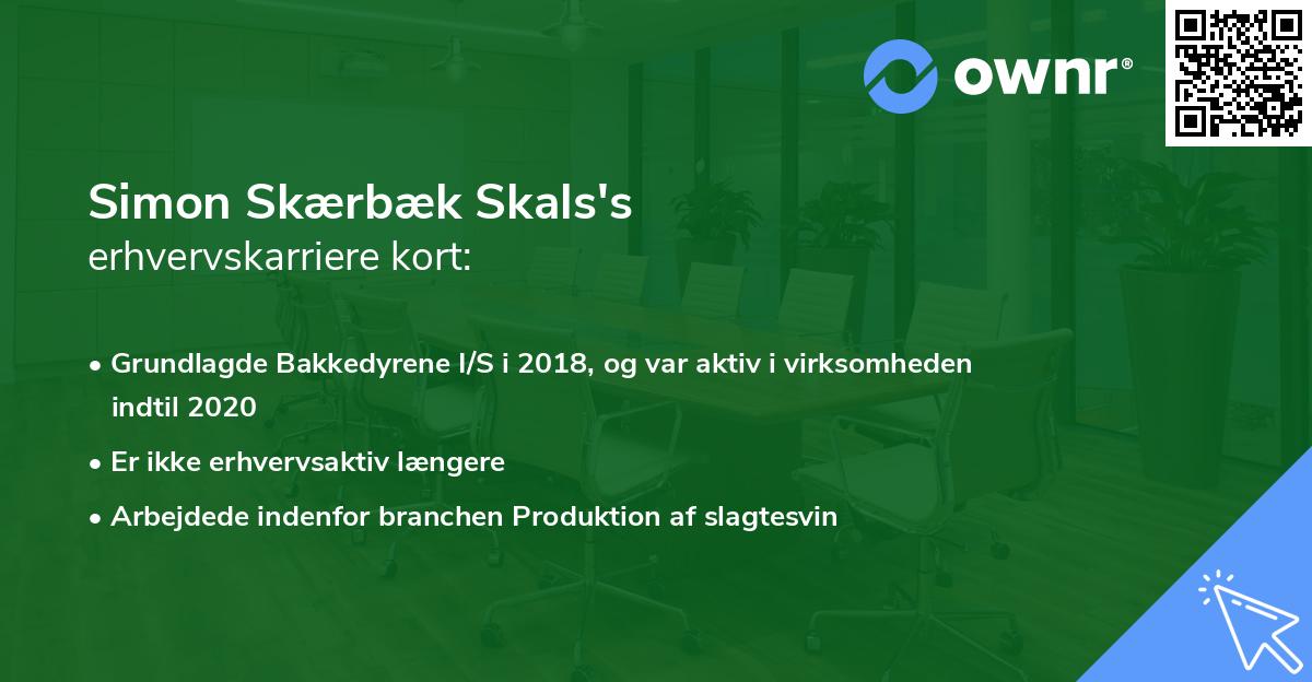 Simon Skærbæk Skals's erhvervskarriere kort
