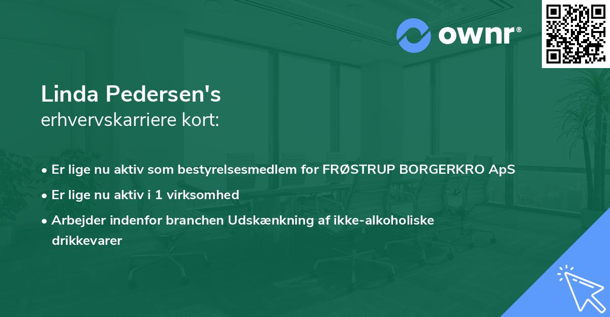 Linda Pedersen's erhvervskarriere kort