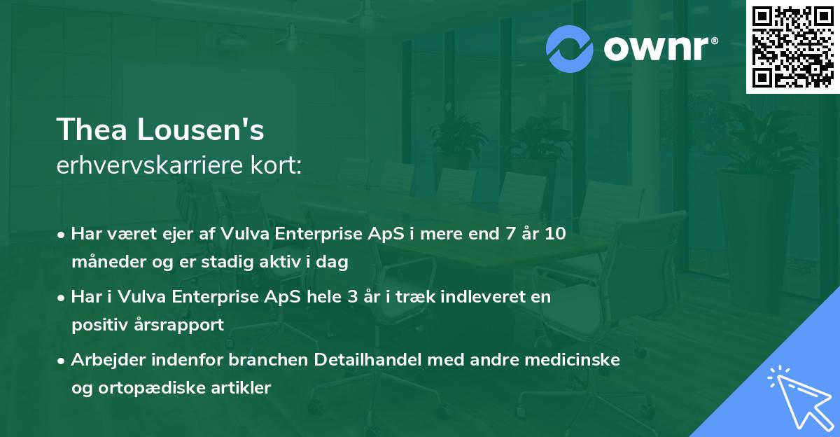 Thea Lousen's erhvervskarriere kort