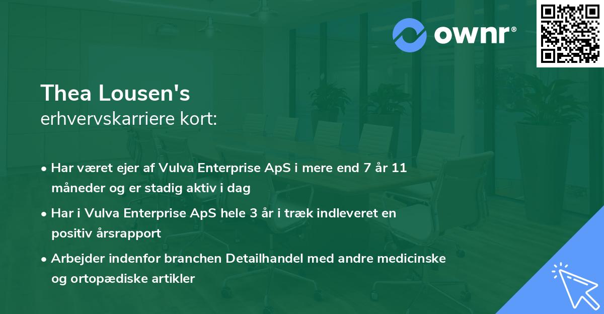 Thea Lousen's erhvervskarriere kort