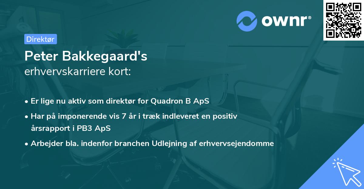 Peter Bakkegaard's erhvervskarriere kort