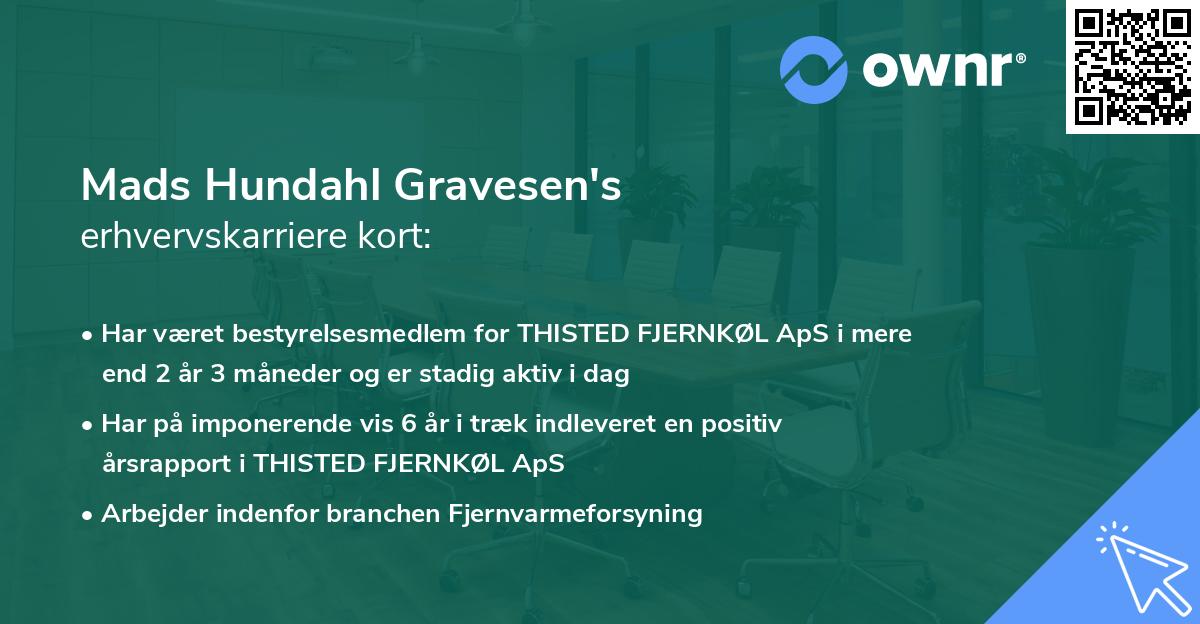 Mads Hundahl Gravesen's erhvervskarriere kort