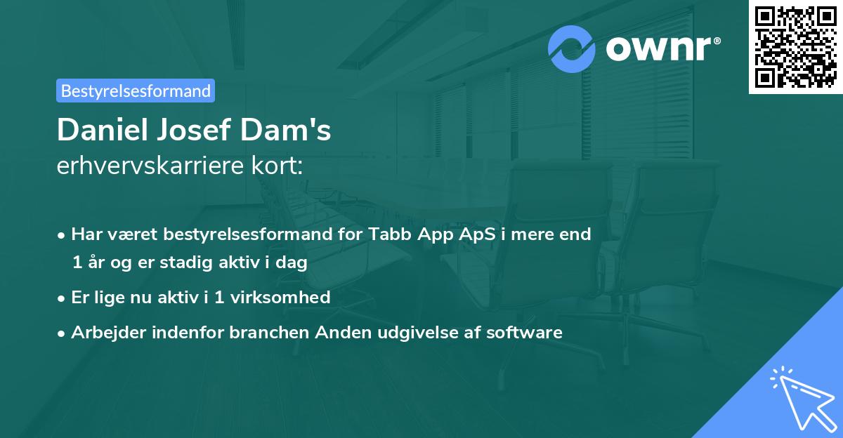 Daniel Josef Dam's erhvervskarriere kort
