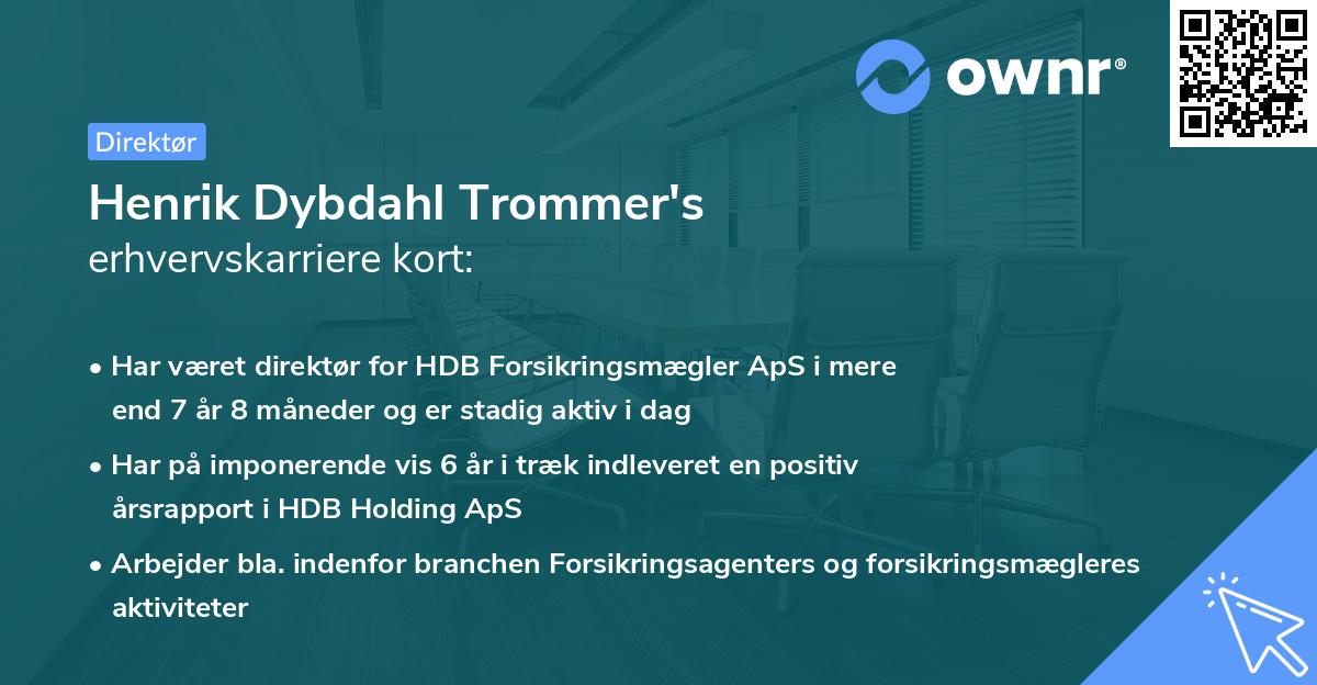 Henrik Dybdahl Trommer's erhvervskarriere kort