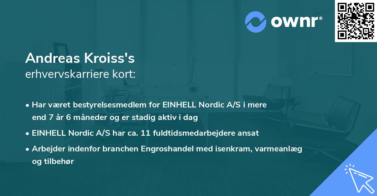 Andreas Kroiss's erhvervskarriere kort