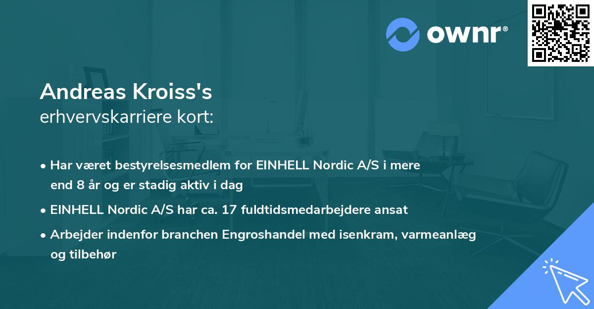 Andreas Kroiss's erhvervskarriere kort