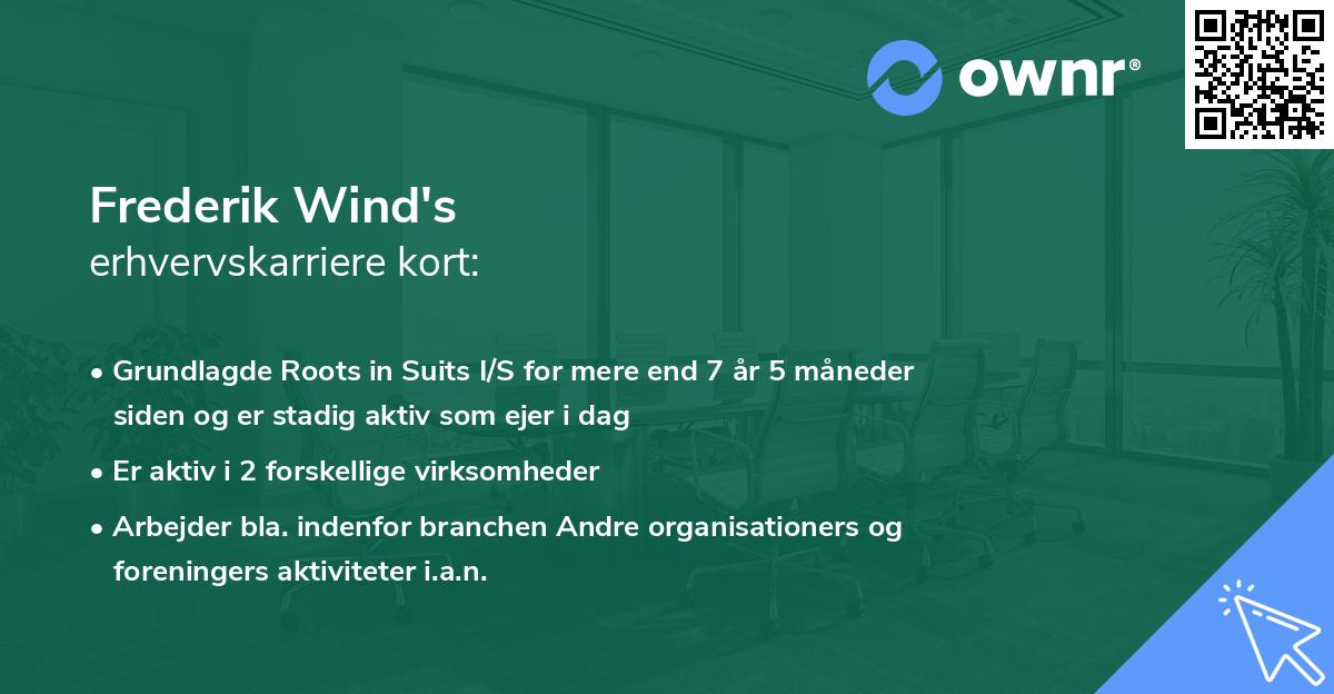Frederik Wind's erhvervskarriere kort