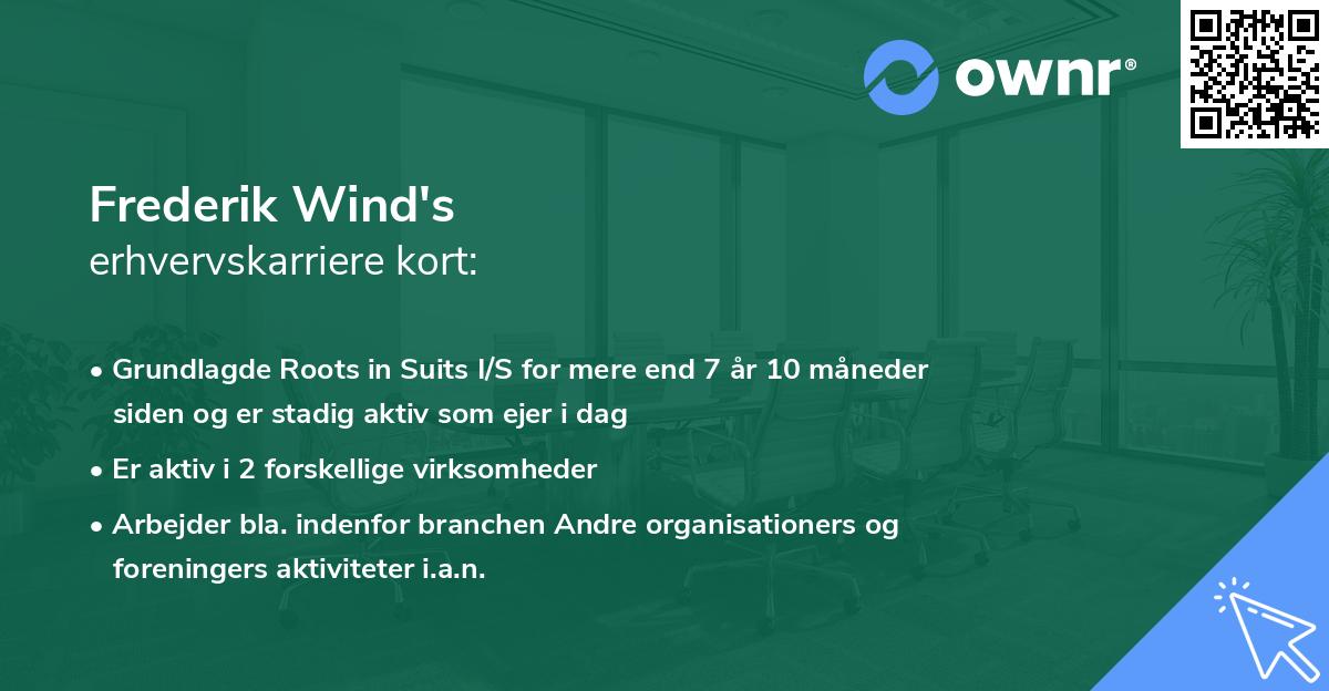 Frederik Wind's erhvervskarriere kort