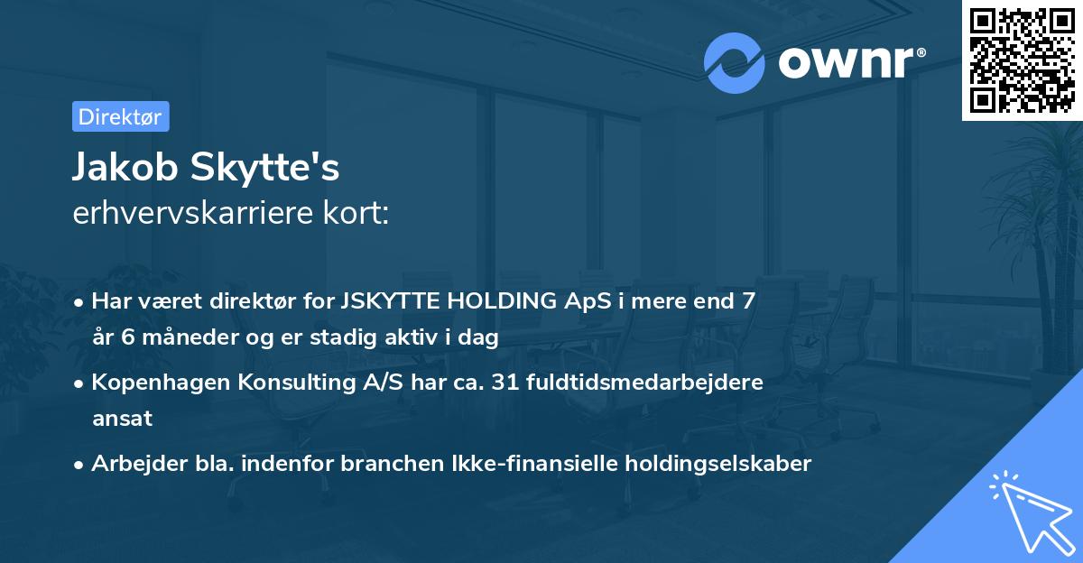 Jakob Skytte's erhvervskarriere kort