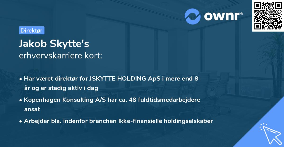 Jakob Skytte's erhvervskarriere kort