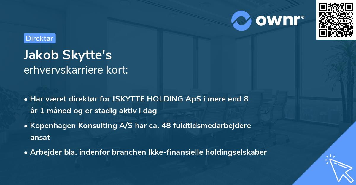 Jakob Skytte's erhvervskarriere kort