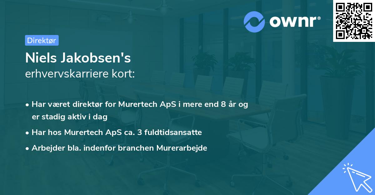 Niels Jakobsen's erhvervskarriere kort