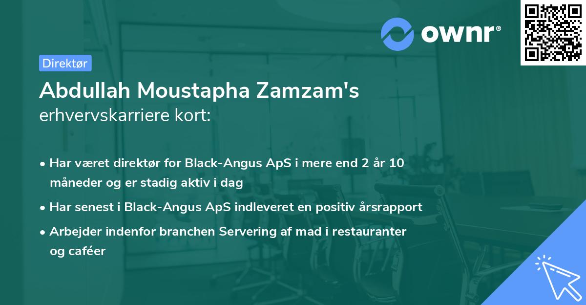 Abdullah Moustapha Zamzam's erhvervskarriere kort