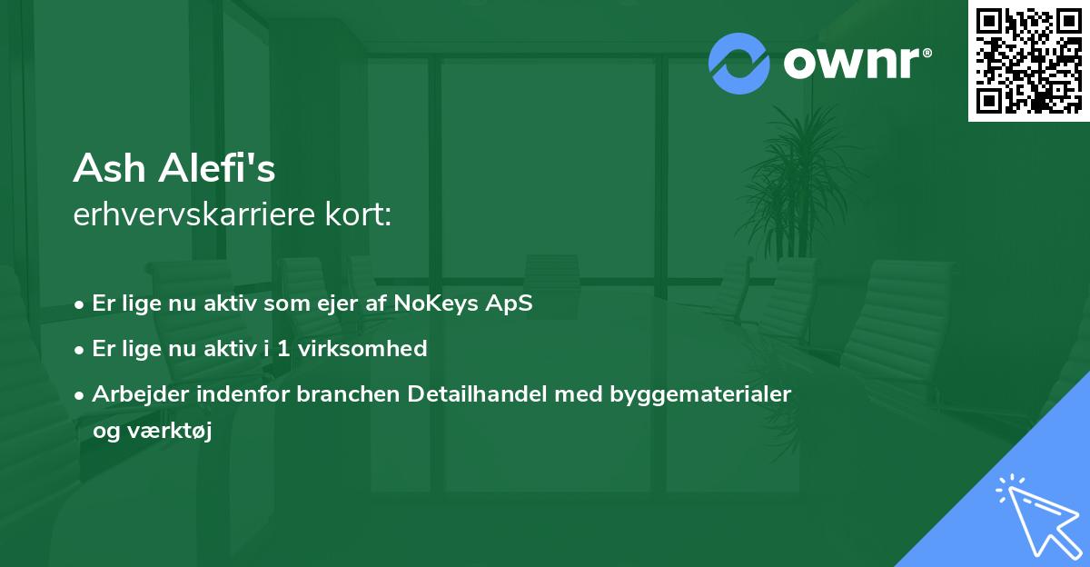 Ash Alefi's erhvervskarriere kort