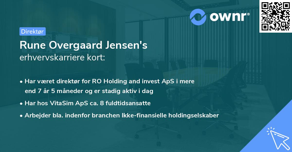 Rune Overgaard Jensen's erhvervskarriere kort
