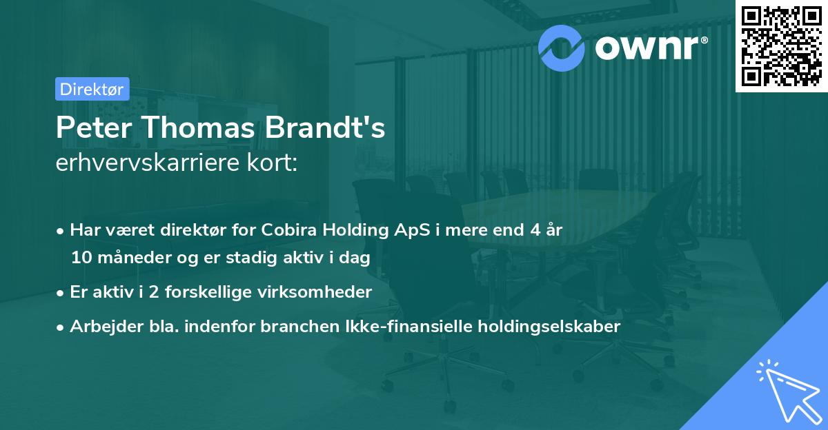 Peter Thomas Brandt's erhvervskarriere kort
