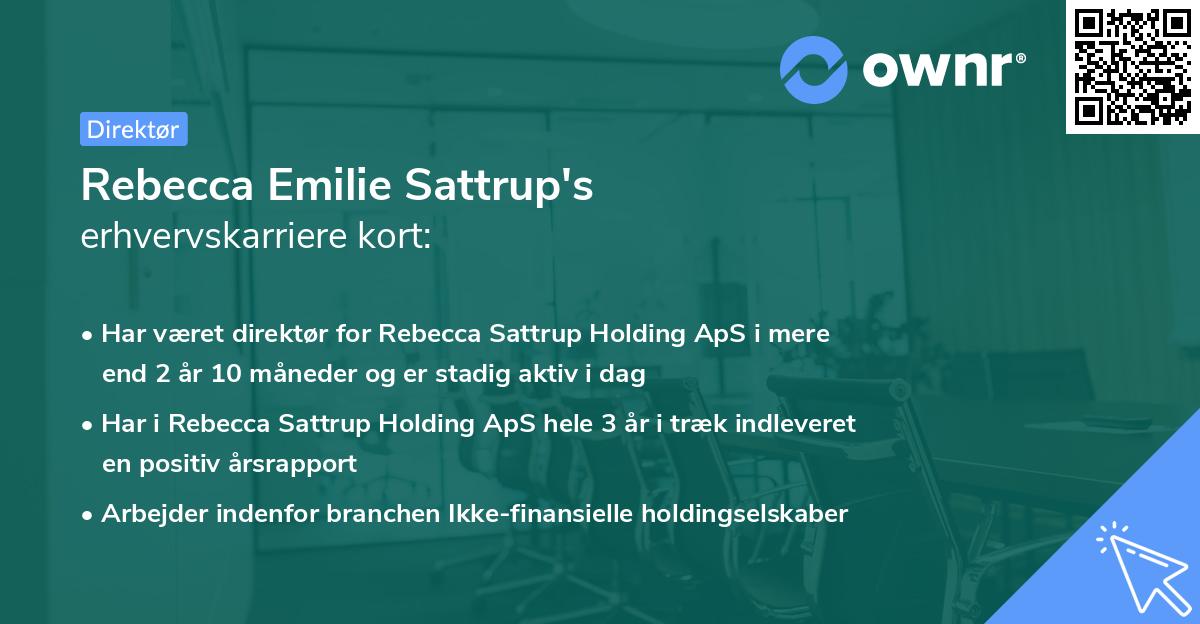 Rebecca Emilie Sattrup's erhvervskarriere kort