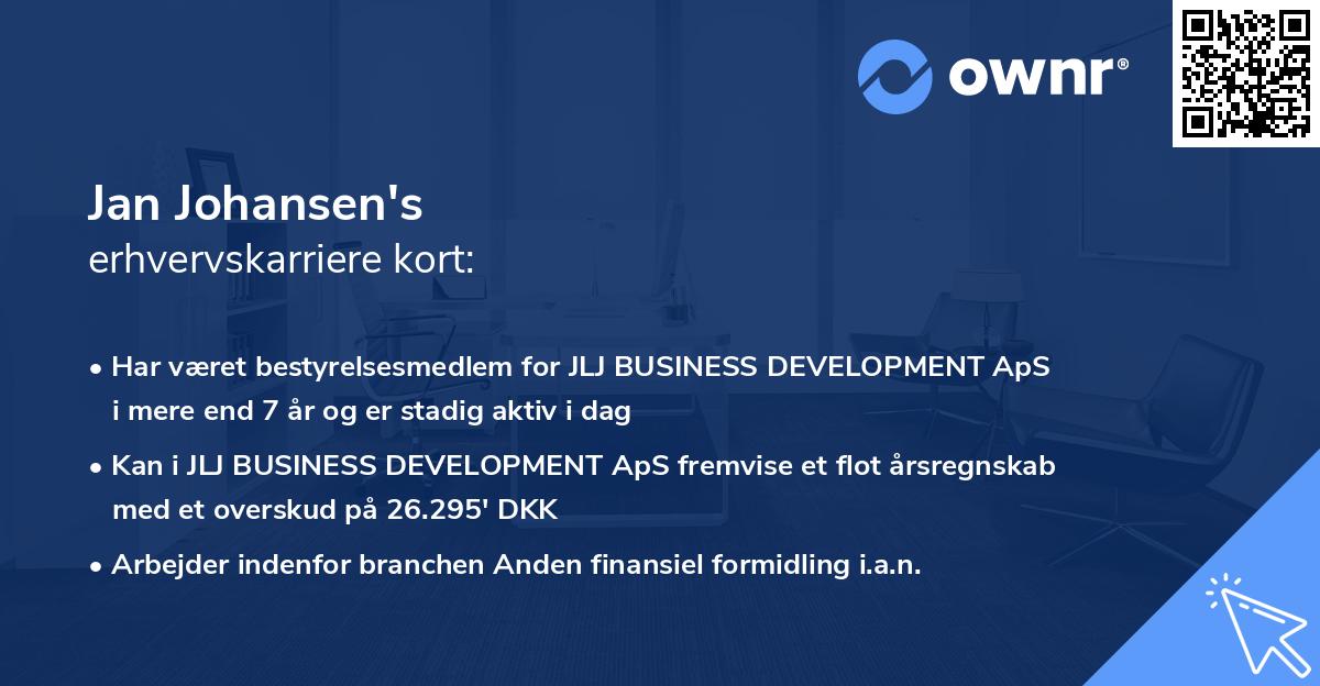 Jan Johansen's erhvervskarriere kort