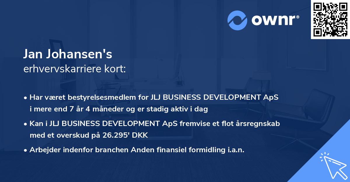 Jan Johansen's erhvervskarriere kort