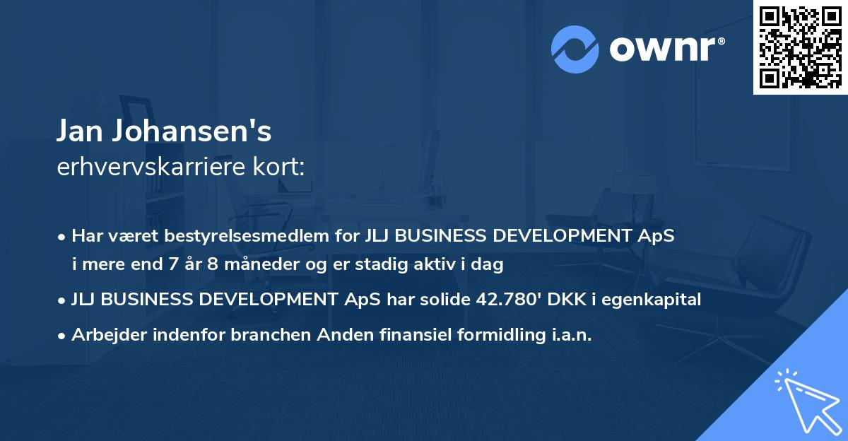 Jan Johansen's erhvervskarriere kort