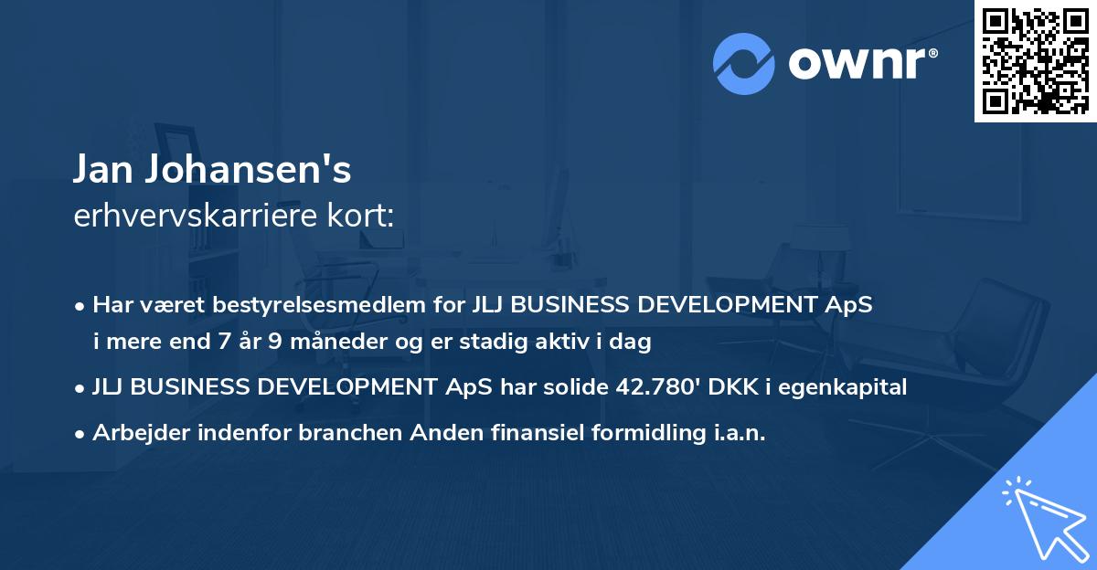 Jan Johansen's erhvervskarriere kort