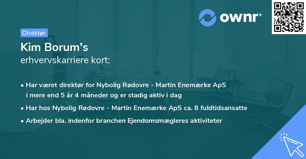 Kim Borum's erhvervskarriere kort