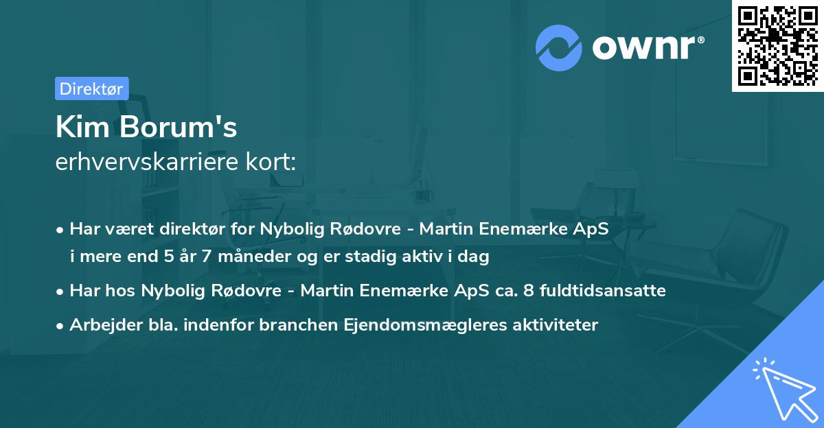 Kim Borum's erhvervskarriere kort