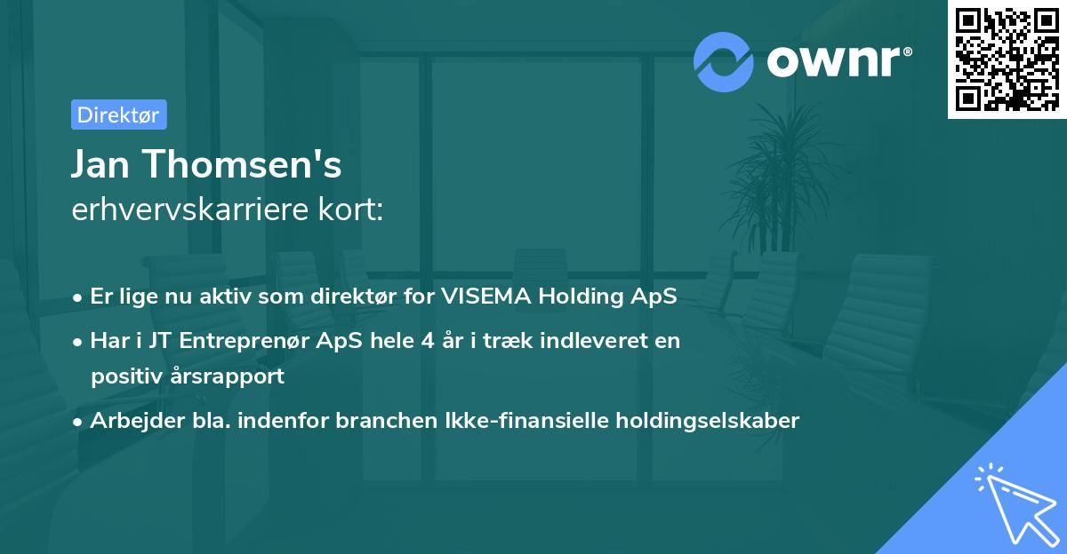 Jan Thomsen's erhvervskarriere kort