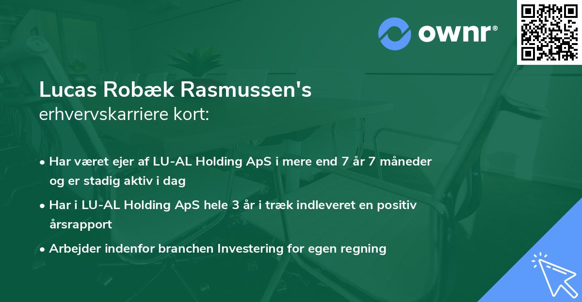 Lucas Robæk Rasmussen's erhvervskarriere kort