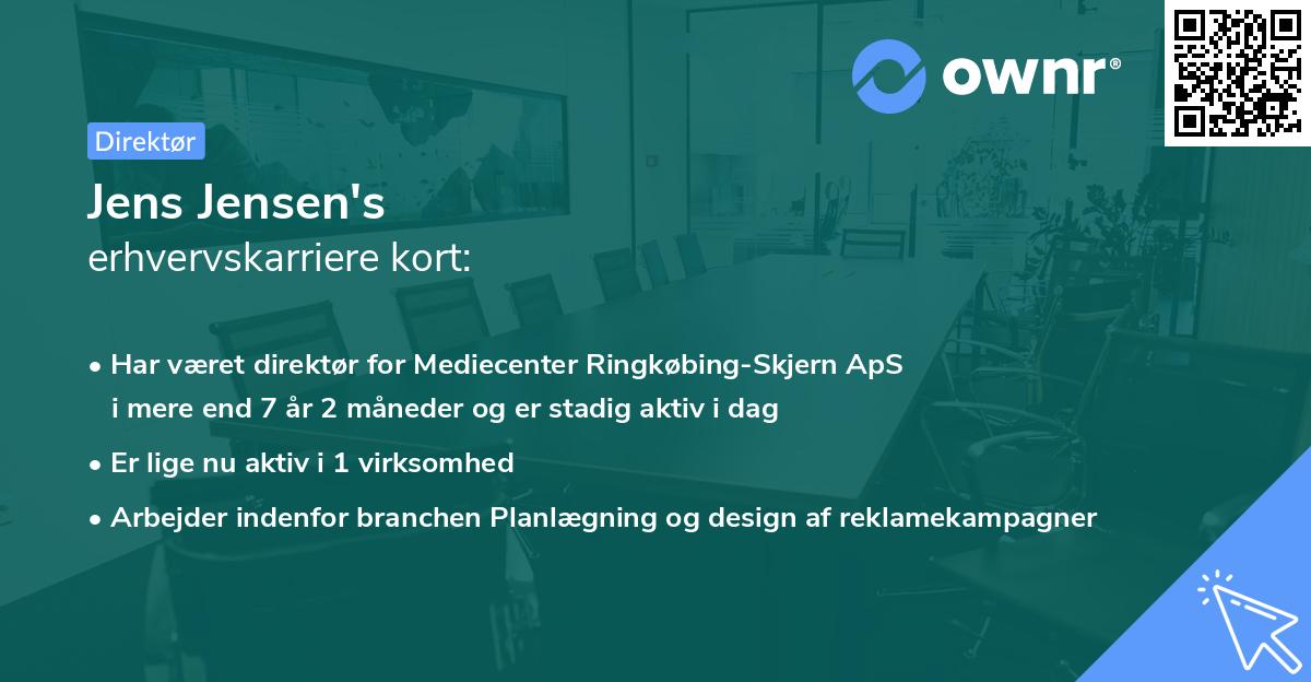 Jens Jensen's erhvervskarriere kort
