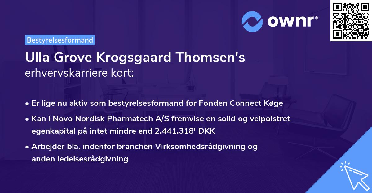 Ulla Grove Krogsgaard Thomsen's erhvervskarriere kort
