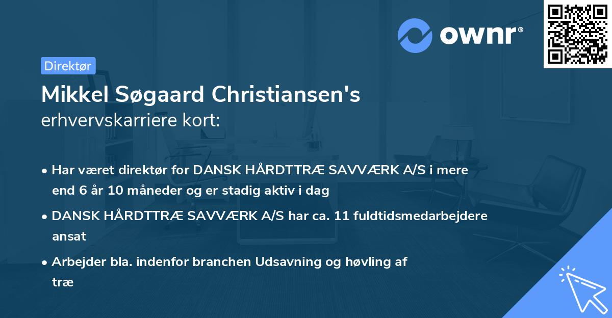Mikkel Søgaard Christiansen's erhvervskarriere kort