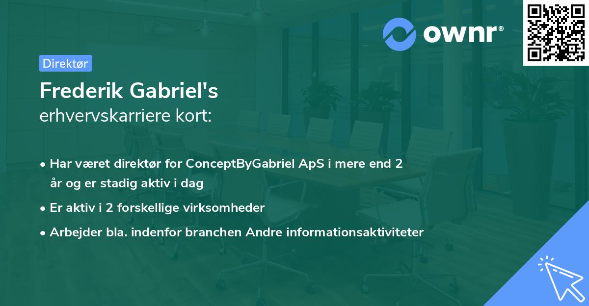 Frederik Gabriel's erhvervskarriere kort