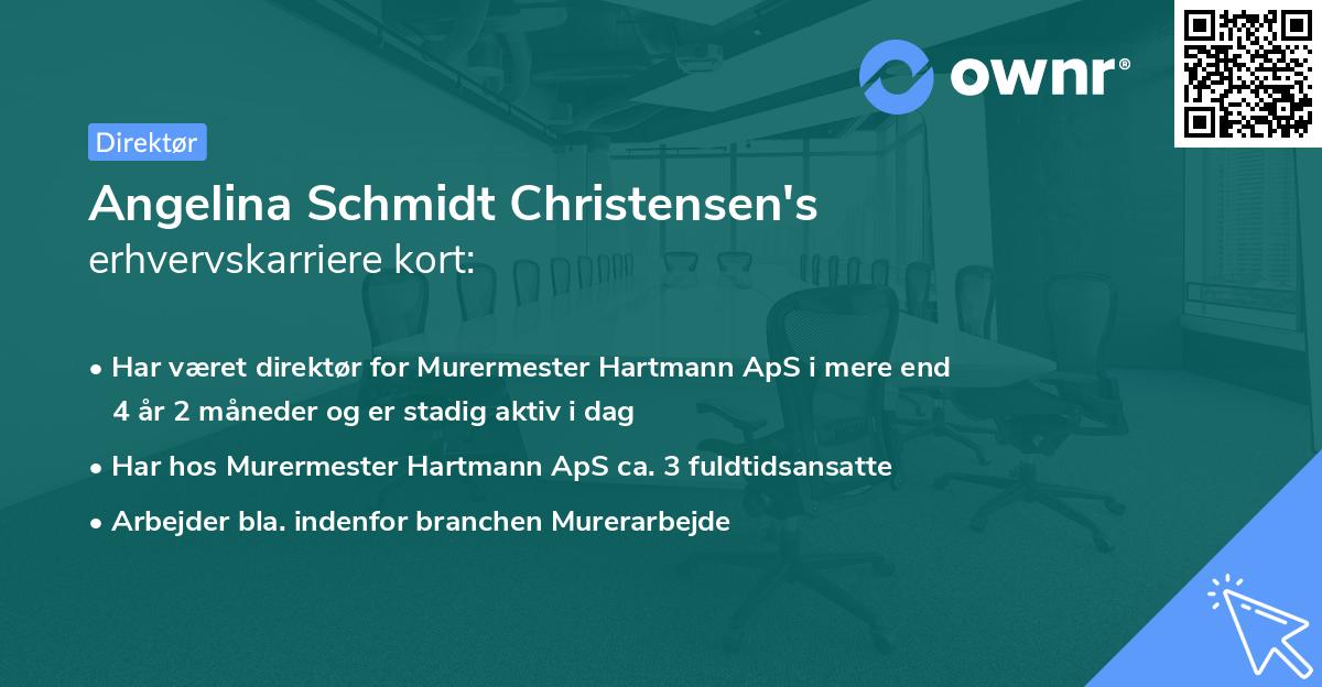 Angelina Schmidt Christensen's erhvervskarriere kort