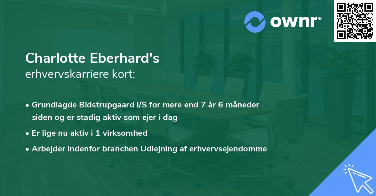 Charlotte Eberhard's erhvervskarriere kort