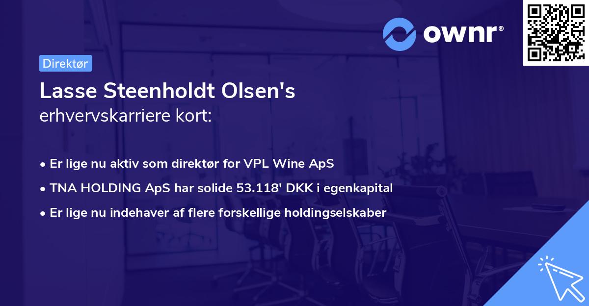 Lasse Steenholdt Olsen's erhvervskarriere kort