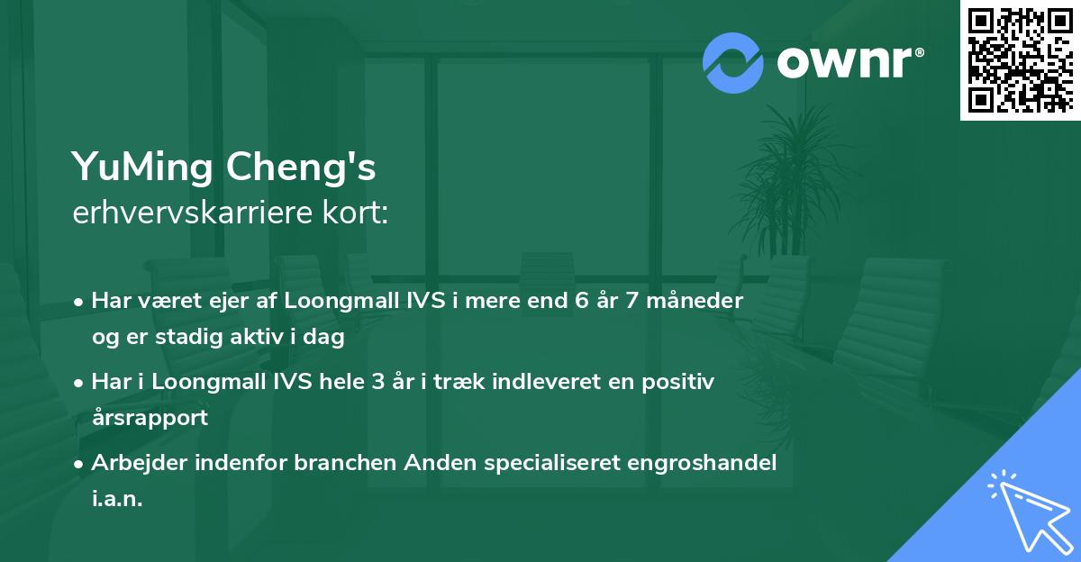 YuMing Cheng's erhvervskarriere kort