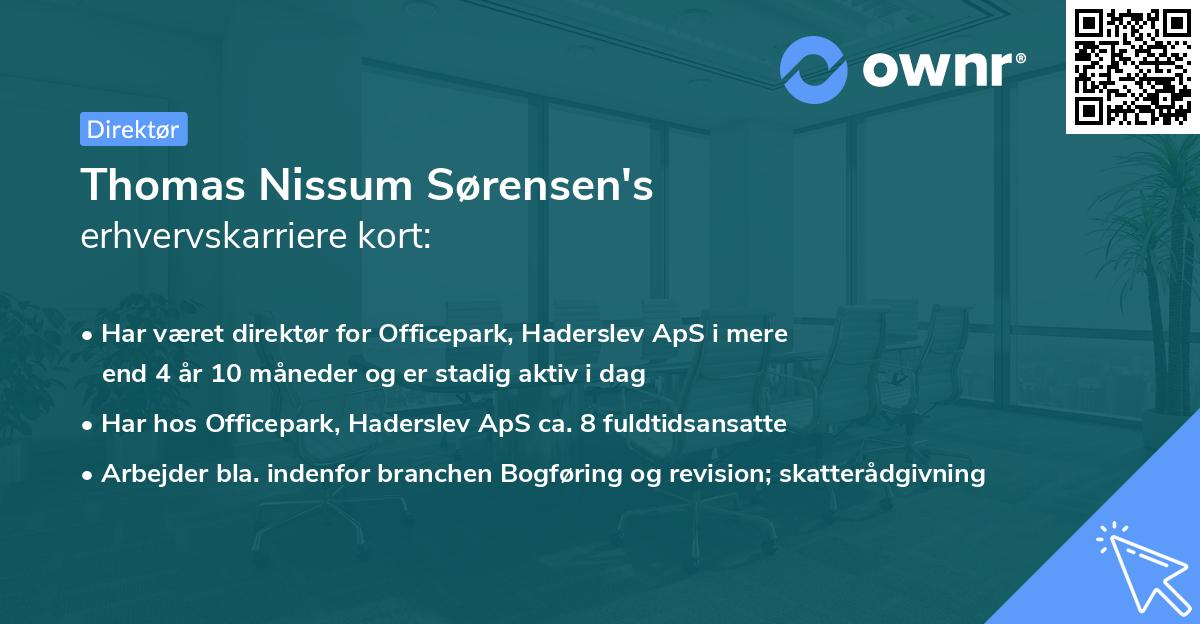 Thomas Nissum Sørensen's erhvervskarriere kort