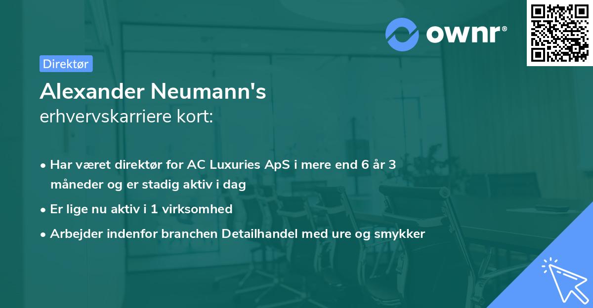 Alexander Neumann's erhvervskarriere kort