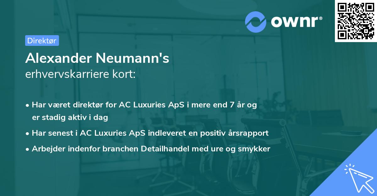 Alexander Neumann's erhvervskarriere kort
