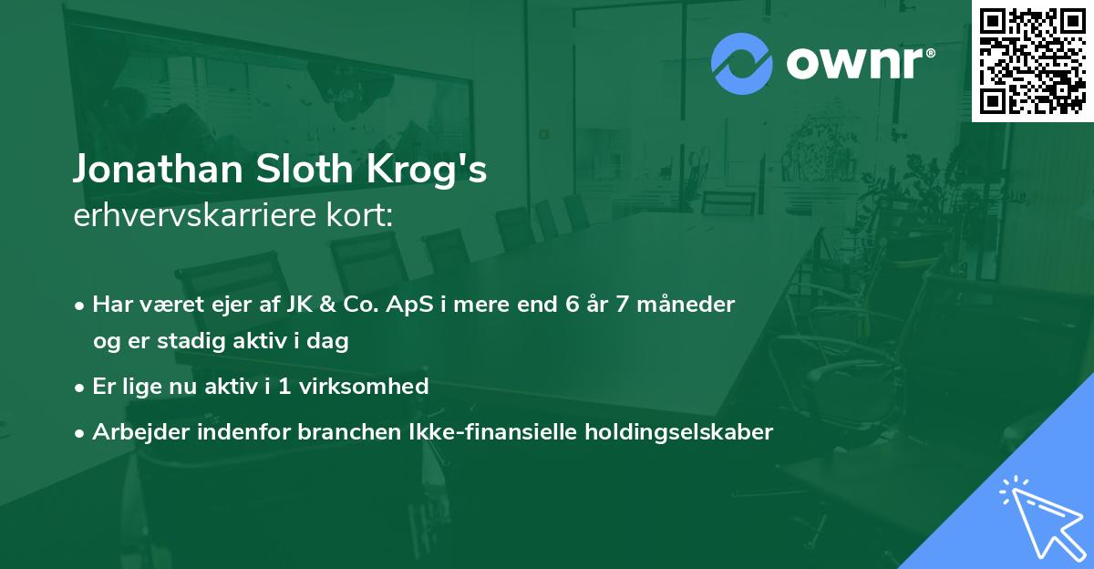 Jonathan Sloth Krog's erhvervskarriere kort